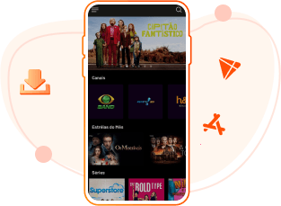 ilustração de um celular com a imagem do aplicativo brisaplay